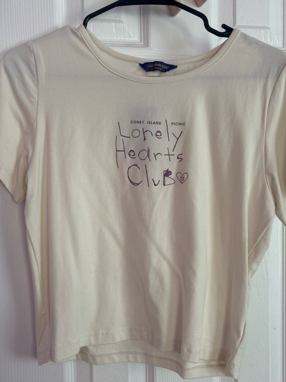 ‘CONEY ISLAND PICNIC’ Cream 'Lonely Hearts Club' Short Sleeve Tee